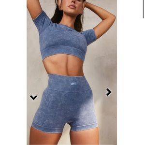 Bo and tee blue set small shorts crop top